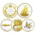 2018 Canadian Legacy of the Dime - Fine Silver & Gold-plated 5-Coin Set