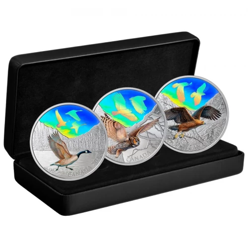 2019 Canadian $30 Majestic Birds in Motion 3-Coin Set