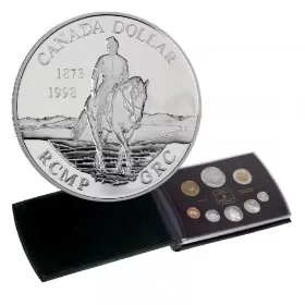 1998 (1873-) Canadian 8-Coin Proof Double Dollar Set ft $1 RCMP Mounted Police 125th Anniv Silver Dollar