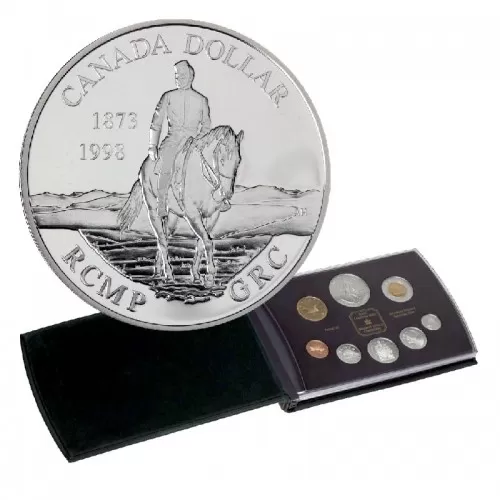 1998 (1873-) Canadian 8-Coin Proof Double Dollar Set ft $1 RCMP Mounted Police 125th Anniv Silver Dollar