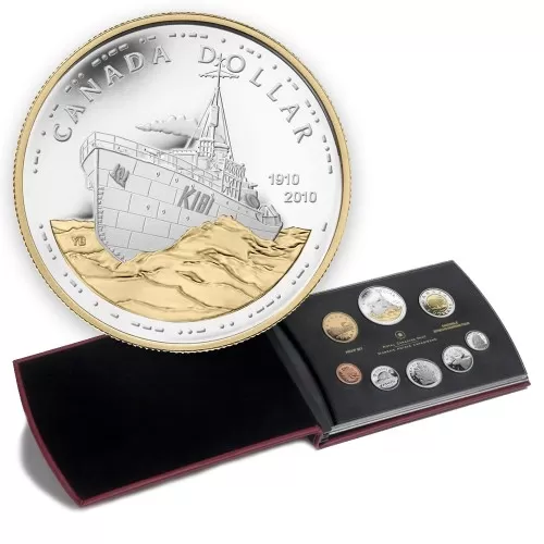 2010 Canada Proof Double Dollar Set - 100th Anniversary of the Canadian Navy-case is not 100%