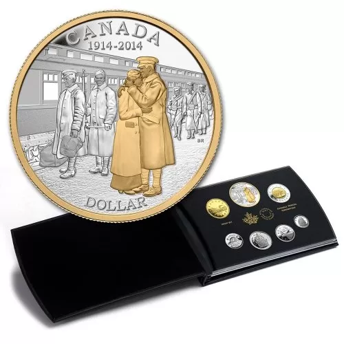 2014 Canada Proof Fine Silver Double Dollar Set - 100th Anniv of the Declaration of the First World War (Deluxe) - COA not perfect