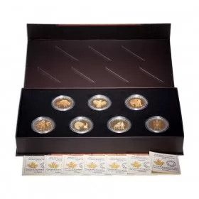 2014 Canadian $20 The Seven Sacred Teachings - Fine Silver & Gold-plated 7-Coin Set with Deluxe Box