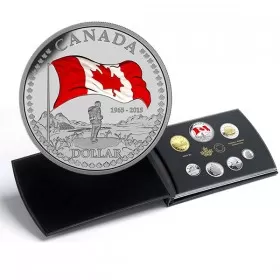 2015 Canada Proof Fine Silver Double Dollar Set - 50th Anniversary of the Canadian Flag (Deluxe)