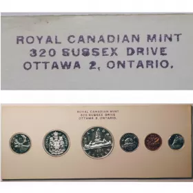 1960 Canadian Proof-Like (PL) Collector Coin Set (Stamp Four Variety)-coins may be toned