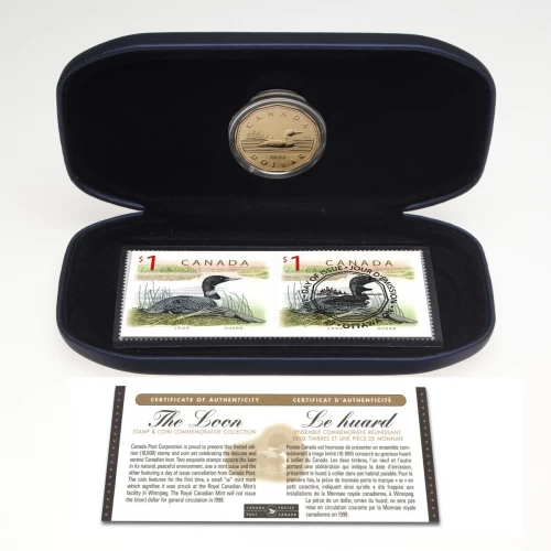 1998 Canadian $1 The Loon Coin & Stamp Set