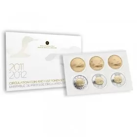 2011-2012 Canadian Circulation Coins & Test Tokens Set 