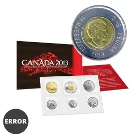 2013 Canada Uncirculated Proof-Like Set / ERROR Double Date on Toonie