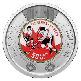 2022 Canadian $2 Summit Hockey Series 50th Anniv Coloured Toonie Coin