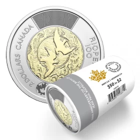 2023 Canadian $2 Birth of Jean Paul Riopelle 100th Anniv Non-Colourized Toonie Special Wrap Coin Roll