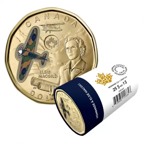 2023 Canadian $1 Honouring Elsie MacGill Colourized Loonie Special Wrap Coin Roll