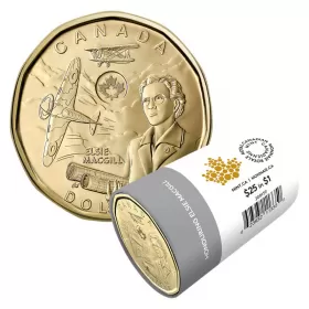 2023 Canadian $1 Honouring Elsie MacGill Non-Colourized Loonie Special Wrap Coin Roll