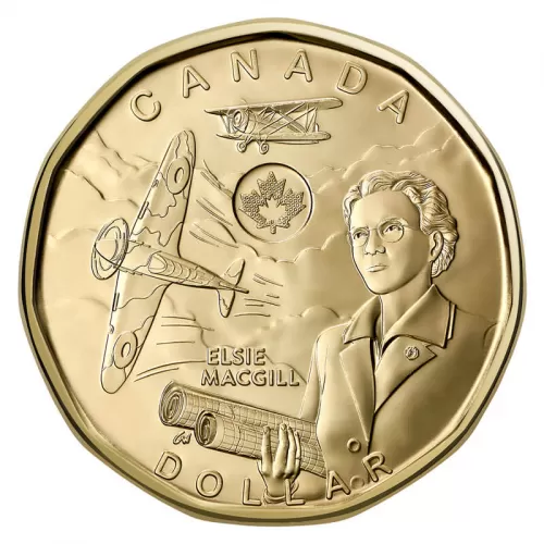 2023 Canadian $1 Honouring Elsie MacGill Non-Colourized Loonie Coin (Brilliant Uncirculated)