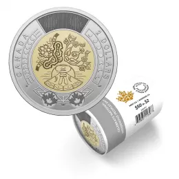 2023 Canadian $2 National Indigenous Peoples Day Non-Coloured Toonie Special Wrap Coin Roll