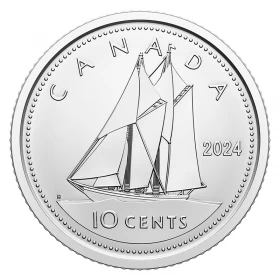 2024 Canada 10-cent Bluenose Schooner/King Charles III Original Coin Roll