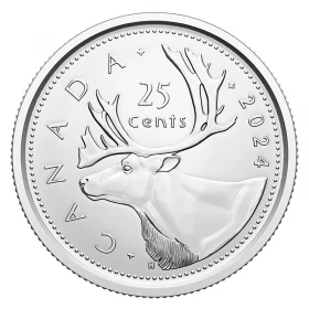 2024 Canadian 25-Cent Caribou/King Charles III Quarter Coin (Brilliant Uncirculated)