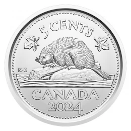 2024 Canadian 5-cent Beaver/King Charles III Nickel Coin (Brilliant Uncirculated)