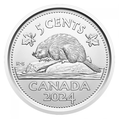 2024 Canadian 5-cent Beaver/King Charles III Nickel Coin (Brilliant Uncirculated)