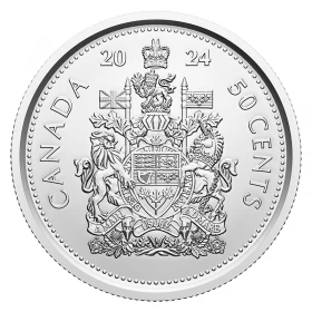 2024 Canadian 50-Cent Coat of Arms/King Charles III Half Dollar Coin (Brilliant Uncirculated)