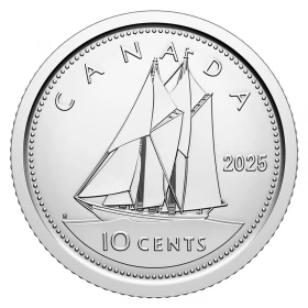 2025 Canada 10-cent Bluenose Schooner/King Charles III Dime Coin (Brilliant Uncirculated)