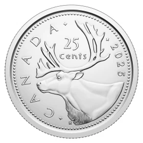 2025 Canada 25-Cent Caribou/King Charles III Quarter Coin (Brilliant Uncirculated)
