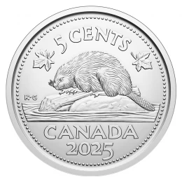 2025 Canada 5-Cent Beaver/King Charles III Nickel Coin (Brilliant Uncirculated)