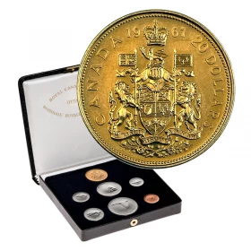 1967 (1867-) Canadian 7-Coin Confederation Centennial Specimen Presentation Set w/ $20 Gold