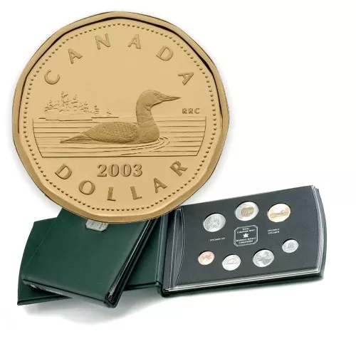 2003 Canadian Specimen Set - Standard Issue Loonie-coins in plastic case only