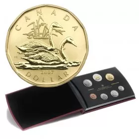 2007 Canadian Specimen 7-Coin Collector Set ft $1 Trumpeter Swan Loonie Dollar