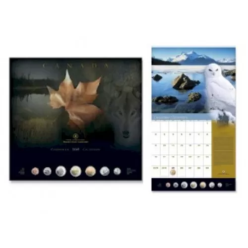 2007 Canada Calendar & Uncirculated Coin Gift Set - lightly tarnished coins
