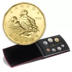 2008 Canadian Specimen 7-Coin Collector Set ft $1 Common Eider Loonie Dollar