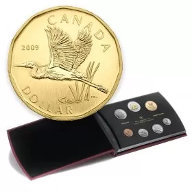 2009 Canadian Specimen 7-Coin Collector Set ft $1 Great Blue Heron Loonie Dollar