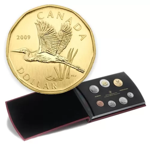 2009 Canadian Specimen 7-Coin Collector Set ft $1 Great Blue Heron Loonie Dollar