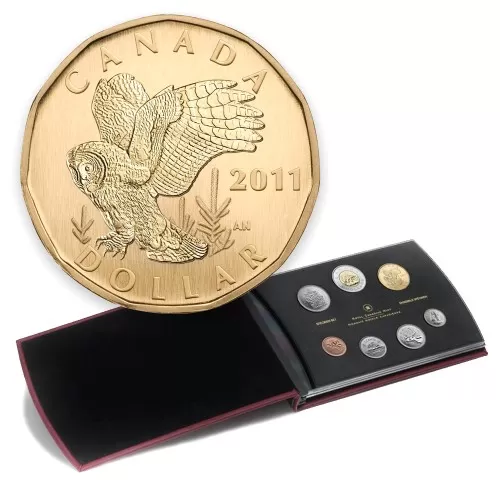 2011 Canadian Specimen 7-Coin Collector Set ft $1 Great Gray Owl Loonie Dollar