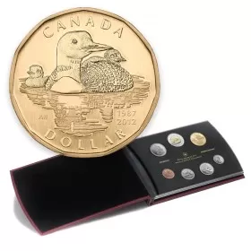 2012 Canadian Specimen 7-Coin Collector Set ft $1 (1987-) Common Loon 25th Anniv Loonie Dollar-case is not 100%