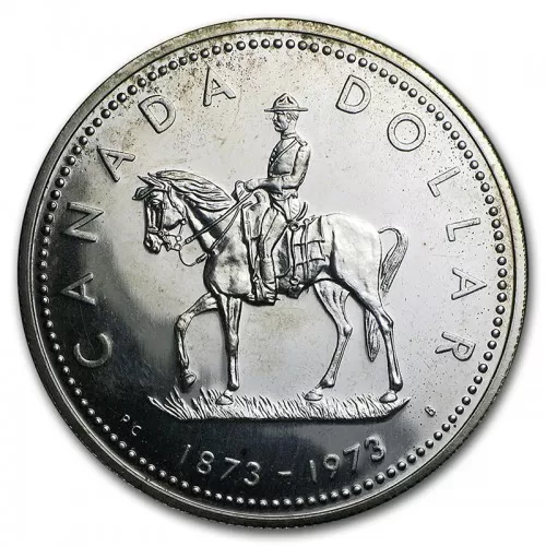 1973 (1873-) Canadian $1 (RCMP) Royal Canadian Mounted Police Centennial Specimen Silver Dollar Coin-coin may be toned 