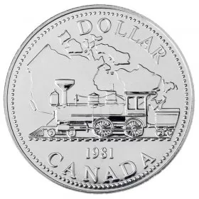 1981 Canadian $1 Trans-Canada Railway Centennial Brilliant Uncirculated Silver Dollar Coin