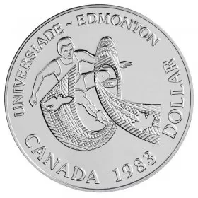 1983 Canadian $1 World University Games in Edmonton Brilliant Uncirculated Silver Dollar Coin