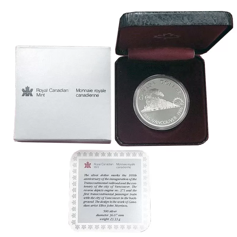1986 (1886-) Canadian $1 Transcontinental Railroad/Vancouver
