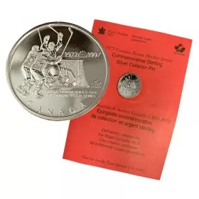 1997 (1972-) Canadian Canada vs USSR (Russia) Hockey Series 25th Anniv Sterling Silver Collector Pin