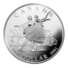 2001 (1951-) Canadian $1 National Ballet of Canada 50th Anniv Proof Silver Dollar Coin