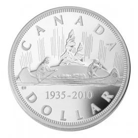 2010 (1935-) Canadian $1 75th Anniv of First Voyageur Issue Proof Silver Dollar Coin (Limited Edition)-no outside box