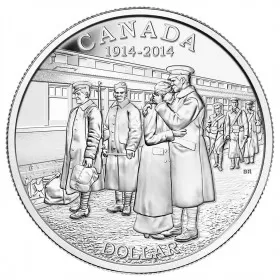 2014 Canadian $1 Declaration of the First World War 100th Anniv Brilliant Uncirculated Silver Dollar Coin - No beauty box