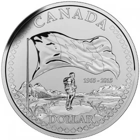2015 Canadian $1 50th Anniversary of the Canadian Flag - Brilliant Uncirculated Silver Dollar Coin