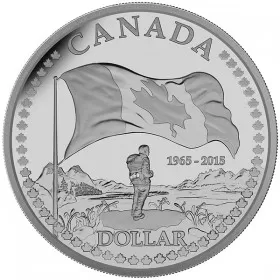 2015 Canadian $1 50th Anniversary of the Canadian Flag Proof Silver Dollar Coin