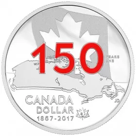 2017 (1867-) Canadian $1 Our Home and Native Land Enameled Proof Silver Dollar Coin (Special Edition) - Lightly turnished