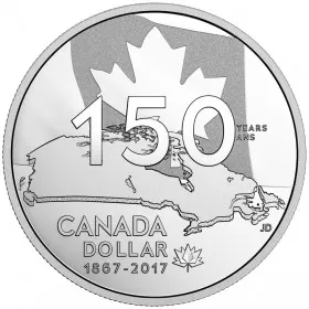 2017 (1867-) Canadian $1 Our Home and Native Land Proof Silver Dollar Coin (Special Edition) - lightly tarnished