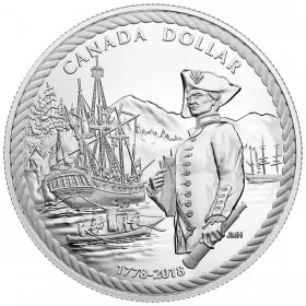 2018 (1778-) Canadian $1 Captain Cook at Nootka Sound 240th Anniv Proof Silver Dollar Coin