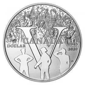 2020 (1945-) Canadian $1 V-E/Victory In Europe Day 75th Anniv Proof Silver Dollar Coin 