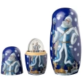 2022 Solomon Islands $5 Father Frost Matryoshka Nesting Doll - 1 oz Fine Silver Coin